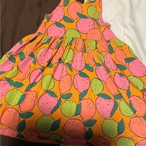 Tea Collection Orange and Pink Fruit Print Dress